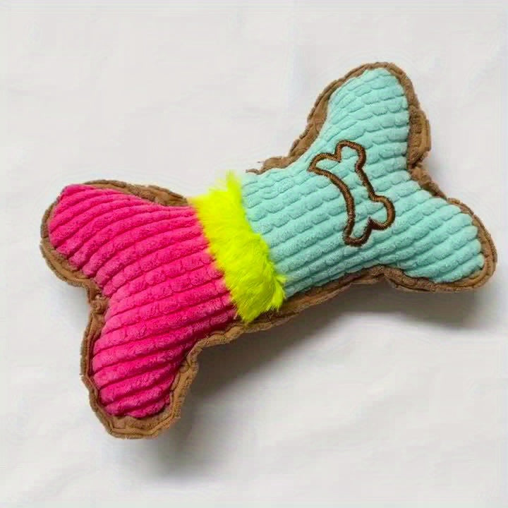 Jucărie Câini Pluș Squeaky – Design Os Drăguț, Ros & Distracție