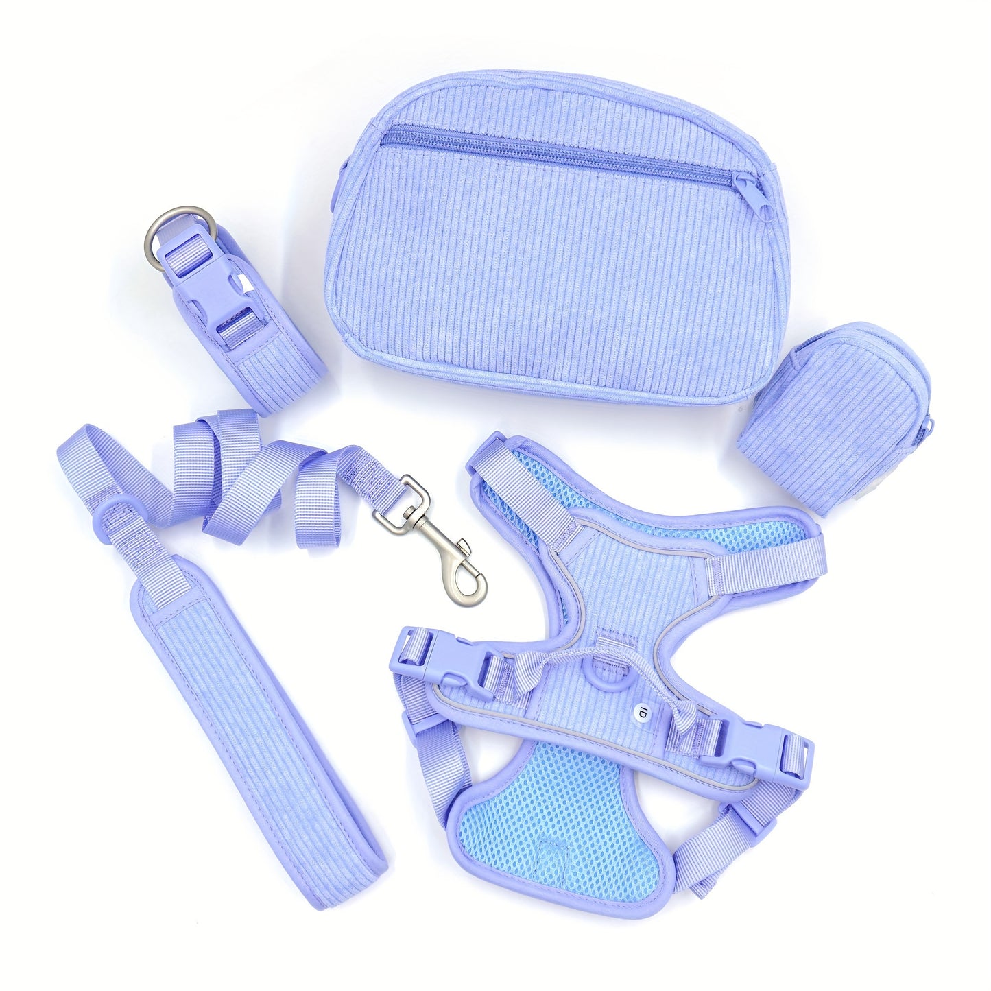 Set zgardă personalizată din catifea + accesorii câine