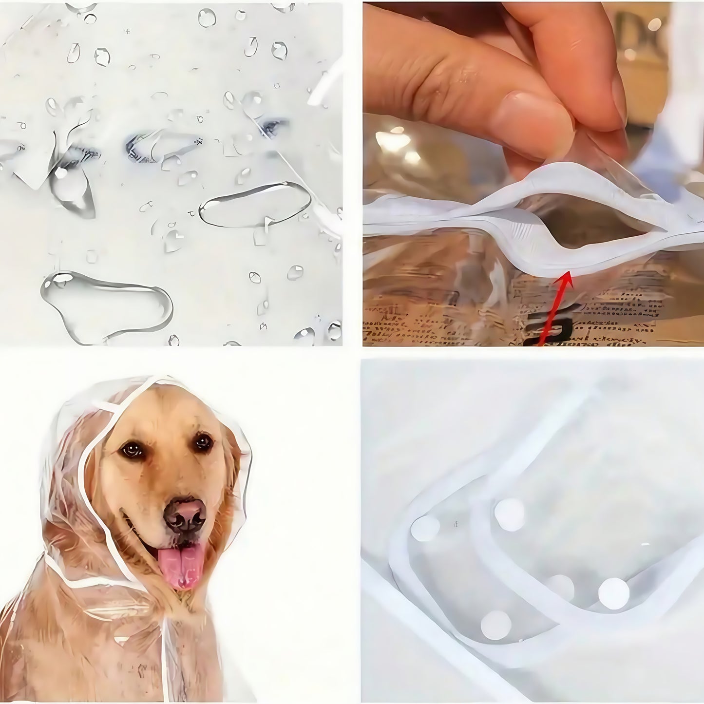 Pelerină de ploaie transparentă impermeabilă pentru câini