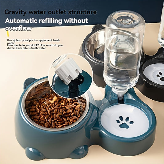 Hranitor Automat 2-în-1 cu Dispenser Apă – Pisici și Câini