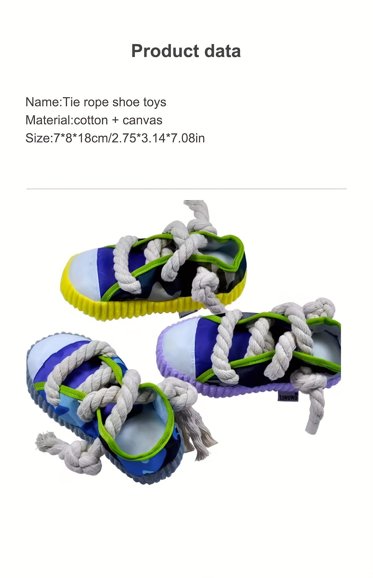 Jucărie Câini Tip Adidaș – Cu Șiret Frânghie & Clopoței