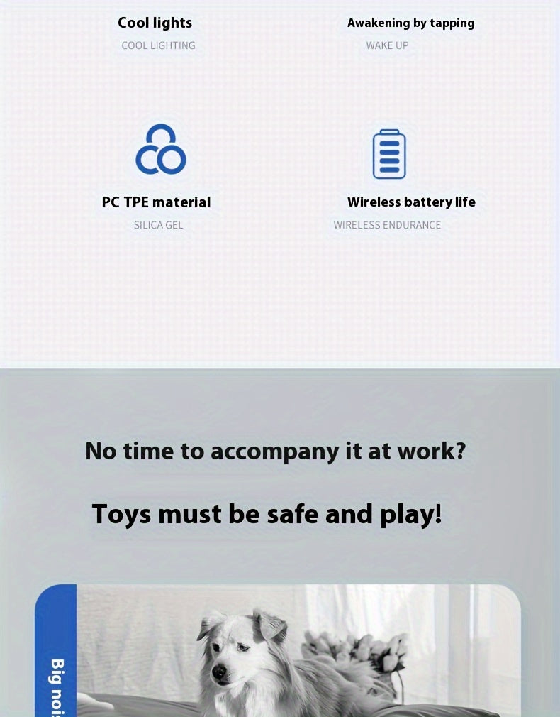 Minge Interactivă LED Câini – Durabilă & Reîncărcabilă USB, Mișcare Automată