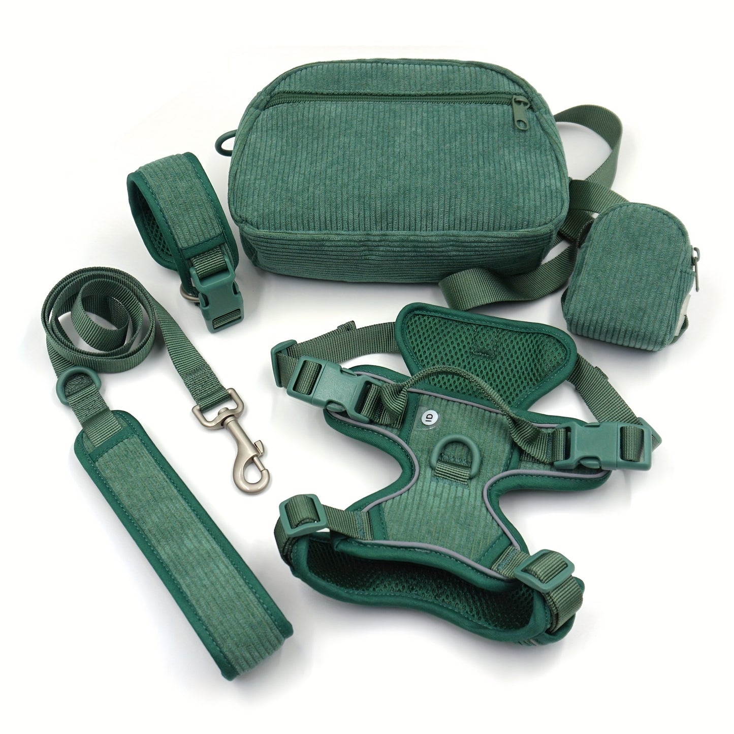 Set zgardă personalizată din catifea + accesorii câine